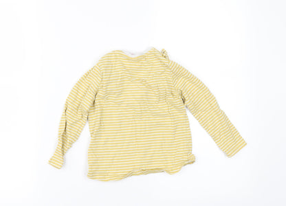 Back view of Mini Club girls’ yellow striped basic, size 2-3, years
