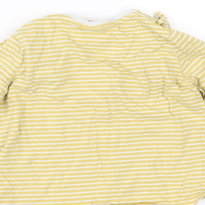 Brand and care label for Mini Club girls’ yellow striped basic, size 2-3, years