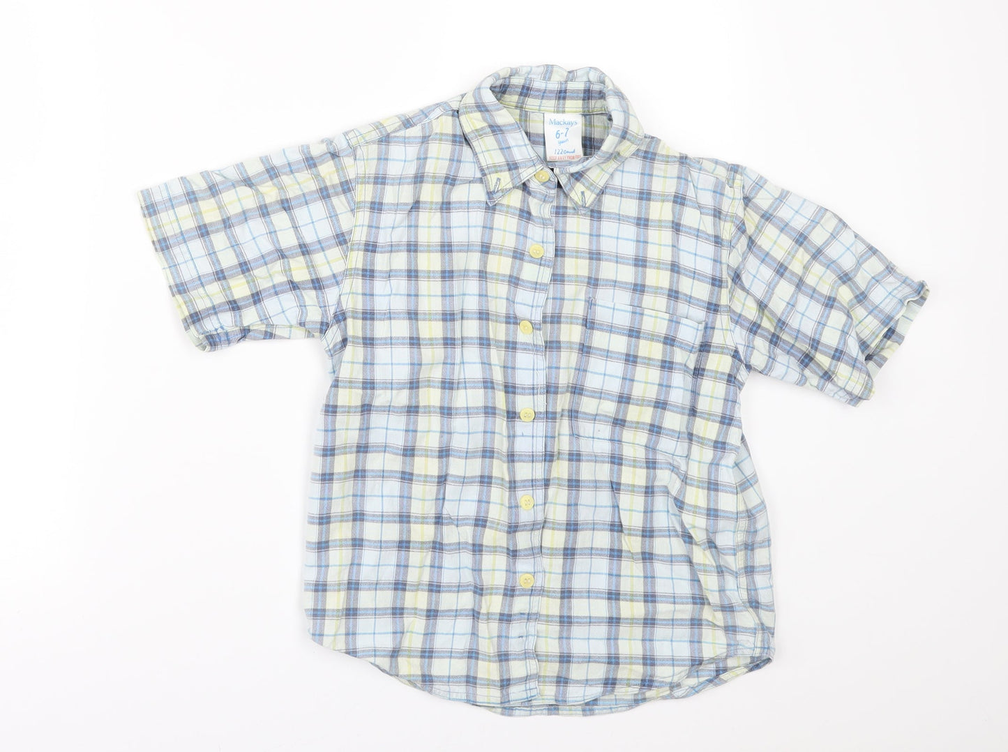 Mackays Boys Black Check  Basic Button-Up Size 6-7 Years