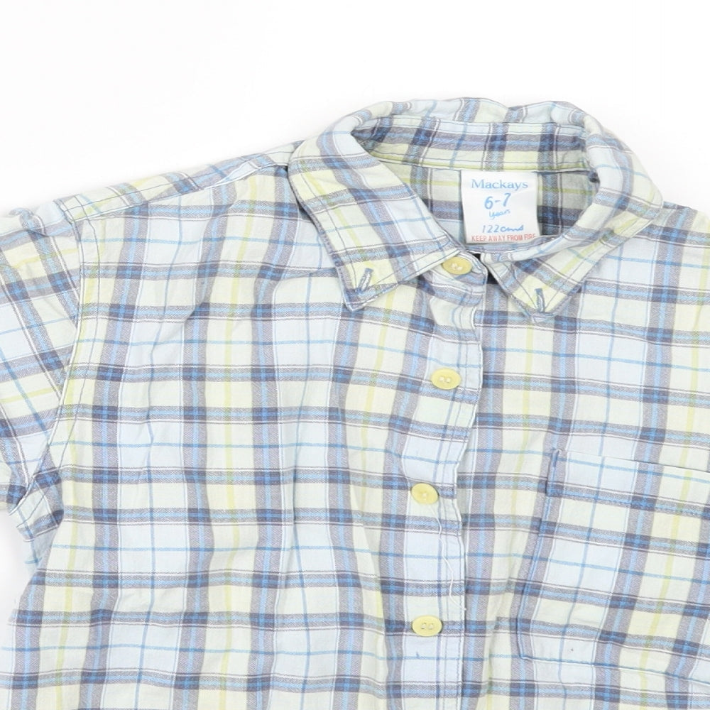 Mackays Boys Black Check  Basic Button-Up Size 6-7 Years