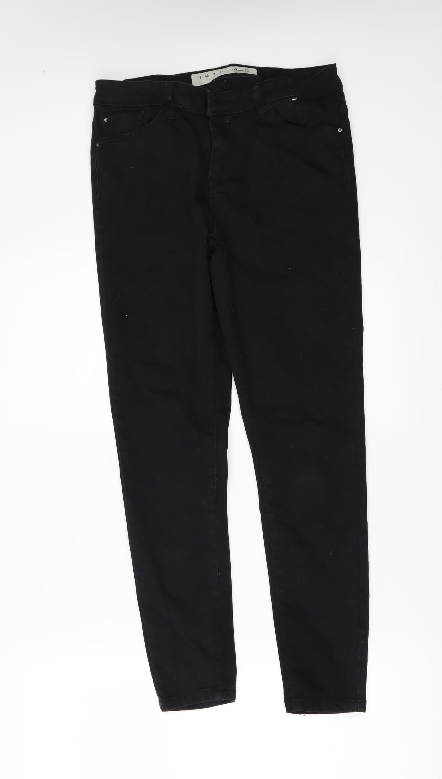 Denim & Co. Womens Black  Denim Skinny Jeans Size 12 L27 in