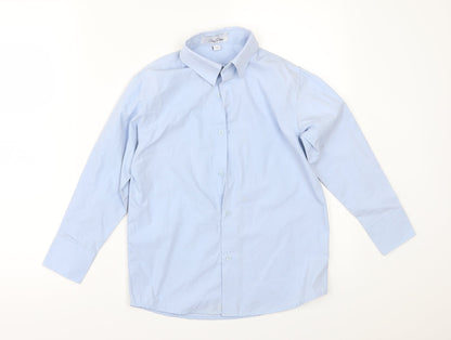 Shiny Penny Boys Blue   Basic Button-Up Size 7-8 Years