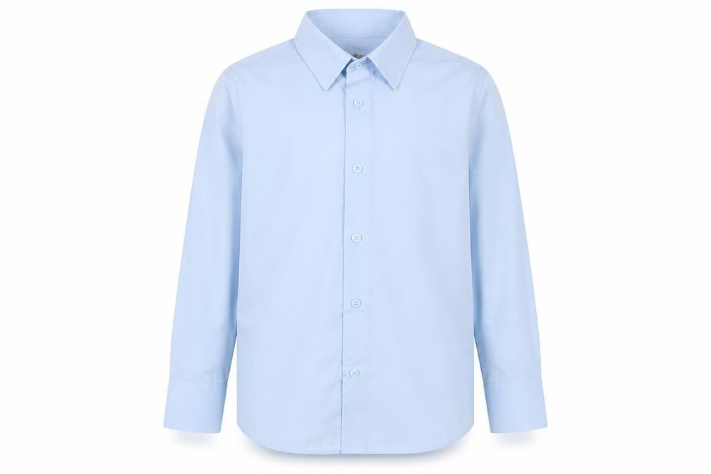 Shiny Penny Boys Blue   Basic Button-Up Size 7-8 Years
