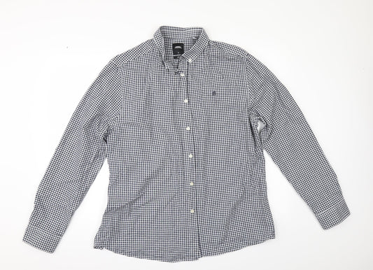 Mens UK Size XL Burton Black  Button-Up Long Sleeve Casual Shirt