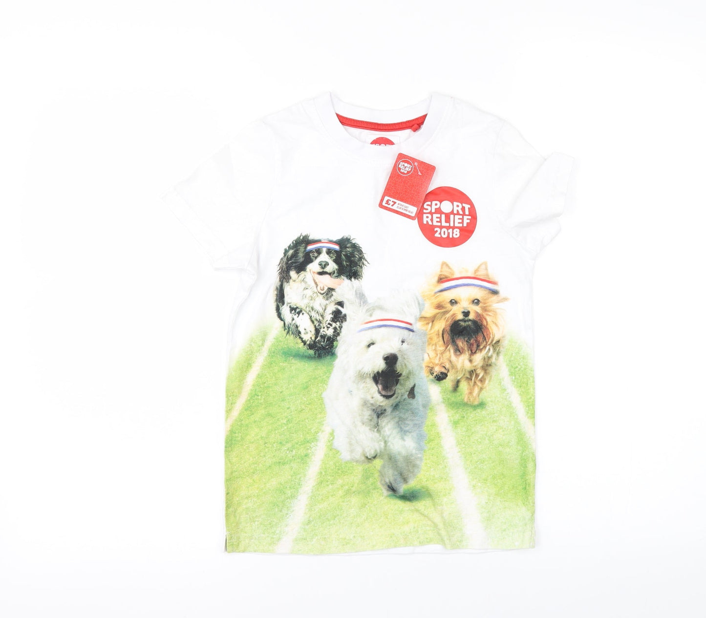 Sports Relief Girls White   Basic T-Shirt Size 7-8 Years  - SPORTS RELIEF 2018