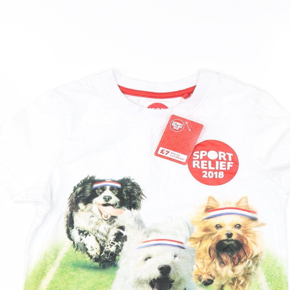 Sports Relief Girls White   Basic T-Shirt Size 7-8 Years  - SPORTS RELIEF 2018