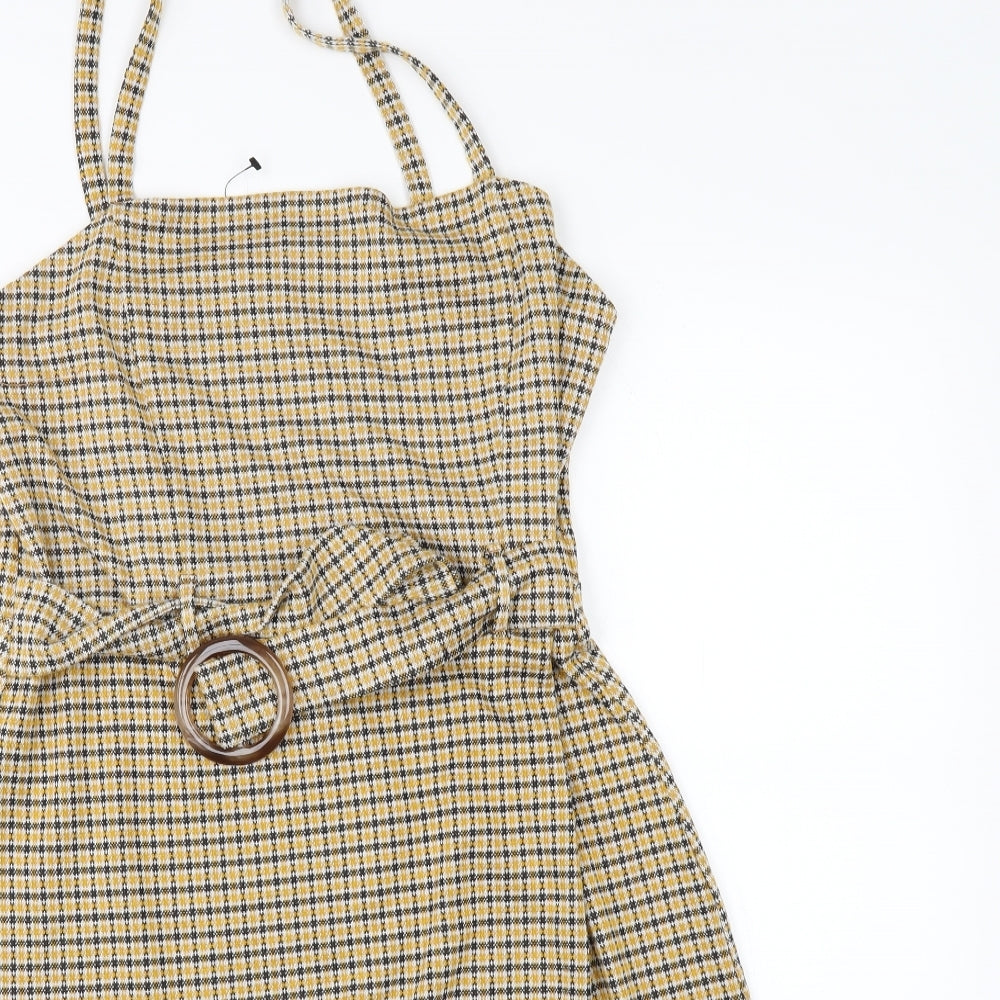Primark Womens Yellow Check  Shift  Size 12