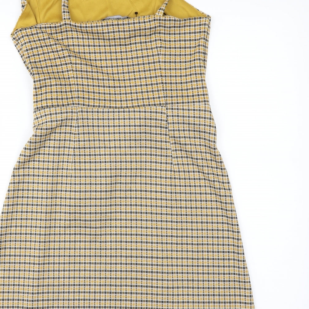 Primark Womens Yellow Check  Shift  Size 12