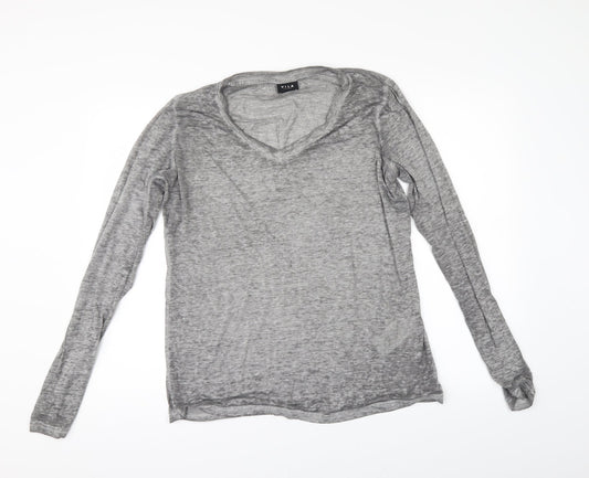 Womens UK Size XL Villa Grey Basic T-Shirt
