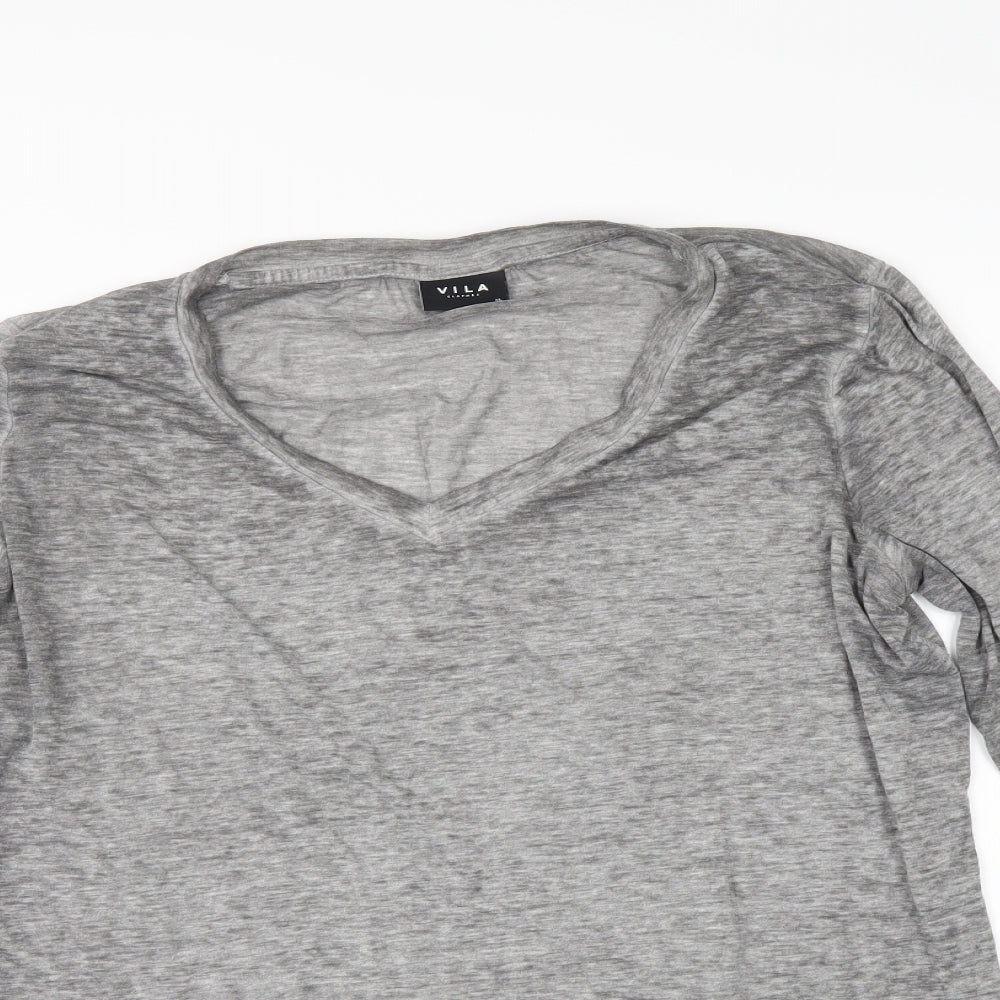 Womens UK Size XL Villa Grey Basic T-Shirt