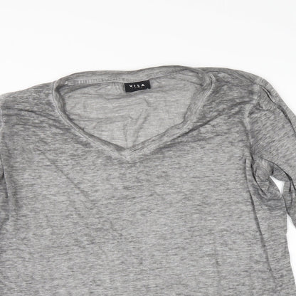 Womens UK Size XL Villa Grey Basic T-Shirt