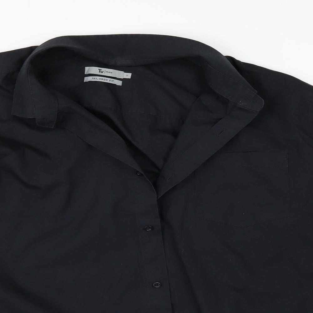 TU Mens Black    Button-Up