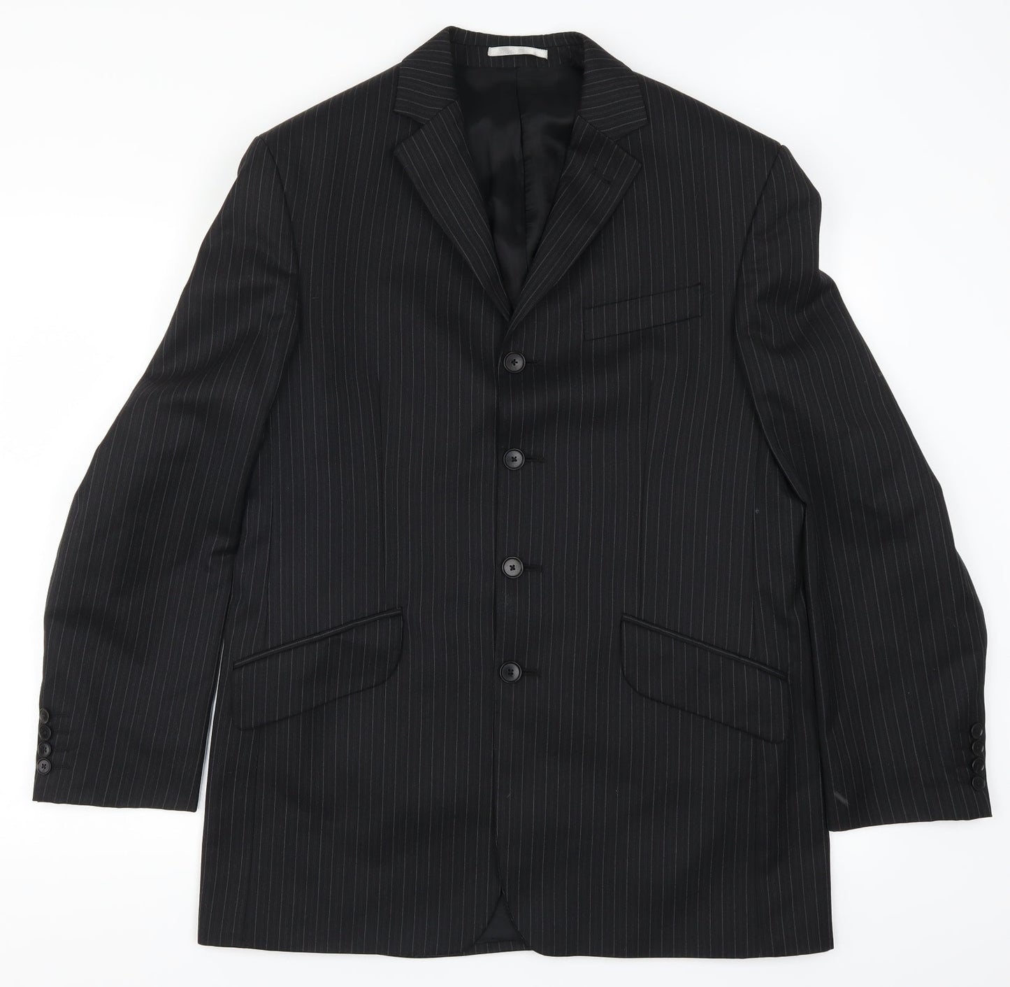 NEXT Womens Blue Striped  Jacket Suit Jacket Size 4