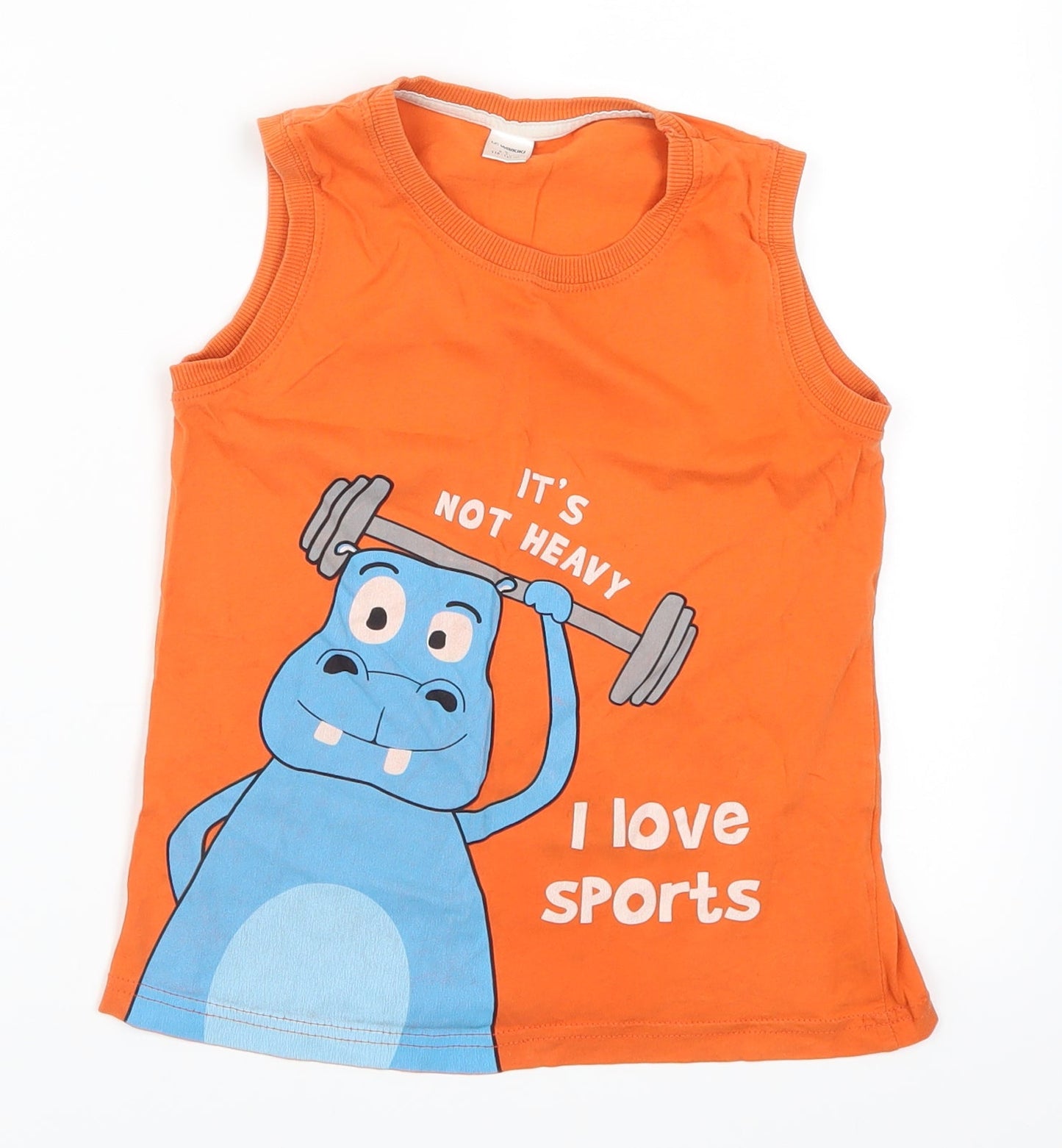 LC Waikiki Boys Orange   Basic Tank Size 6-7 Years  - It's Not Heavy I Love Sports