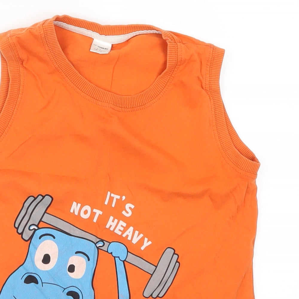 LC Waikiki Boys Orange   Basic Tank Size 6-7 Years  - It's Not Heavy I Love Sports