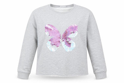 Matalan Girls Grey   Pullover Sweatshirt Size 12 Years  - Butterfly