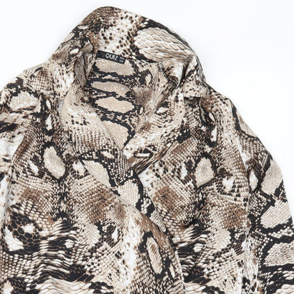 Quiz Womens Brown Animal Print  Bodysuit One-Piece Size 10