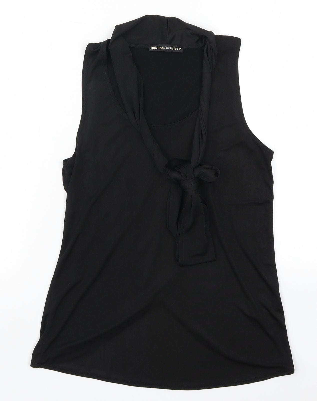 Womens UK Size 10 Topshop Black Basic Tank