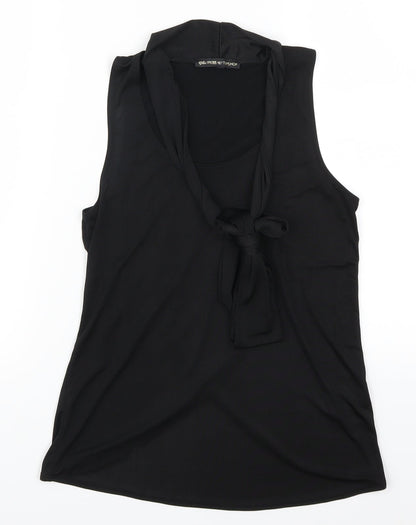 Womens UK Size 10 Topshop Black Basic Tank