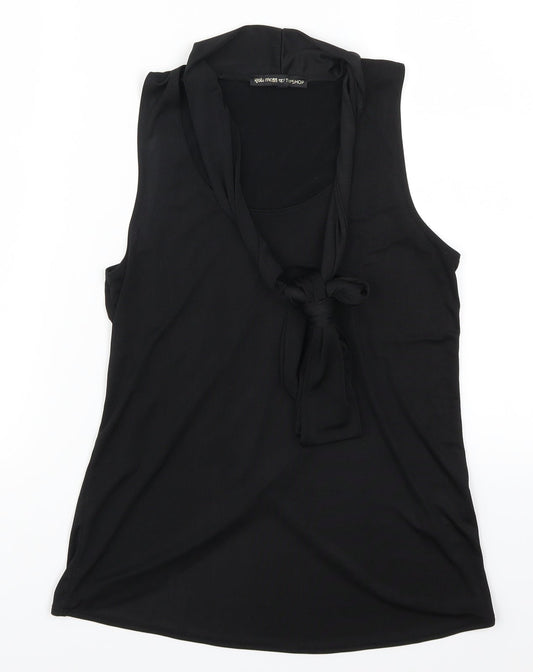 Womens UK Size 10 Topshop Black Basic Tank
