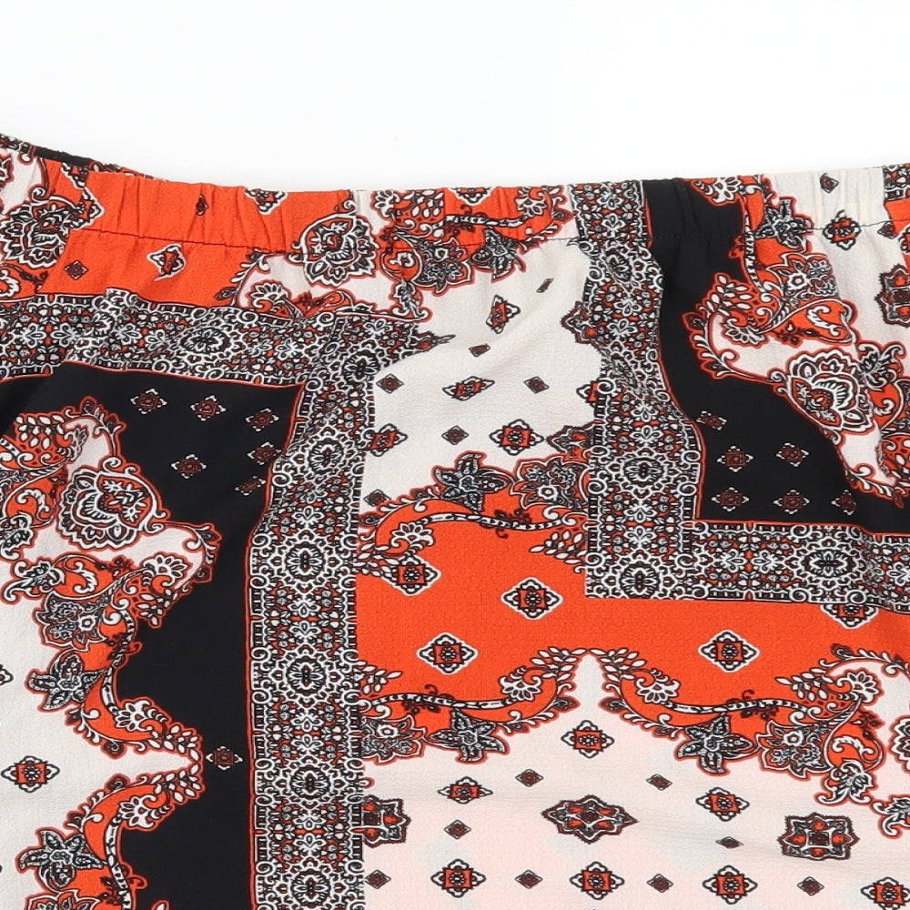 F&F Womens Red Geometric  Basic Blouse Size 10