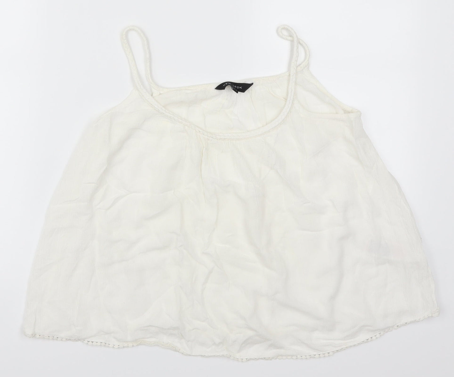 Womens UK Size 6 New Look White Basic Tank