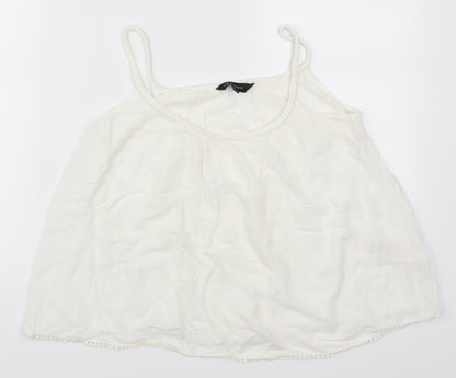Womens UK Size 6 New Look White Basic Tank