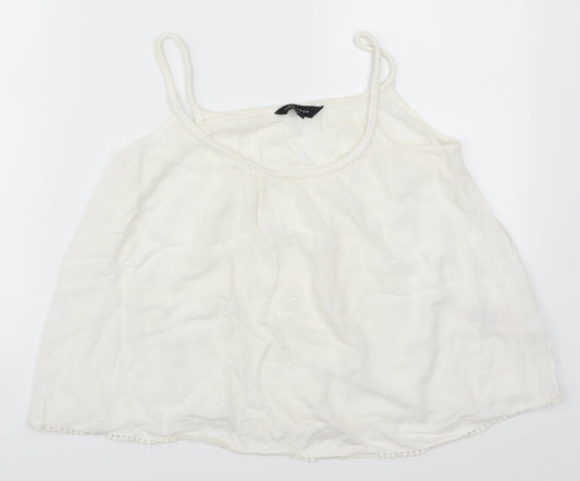 Womens UK Size 6 New Look White Basic Tank