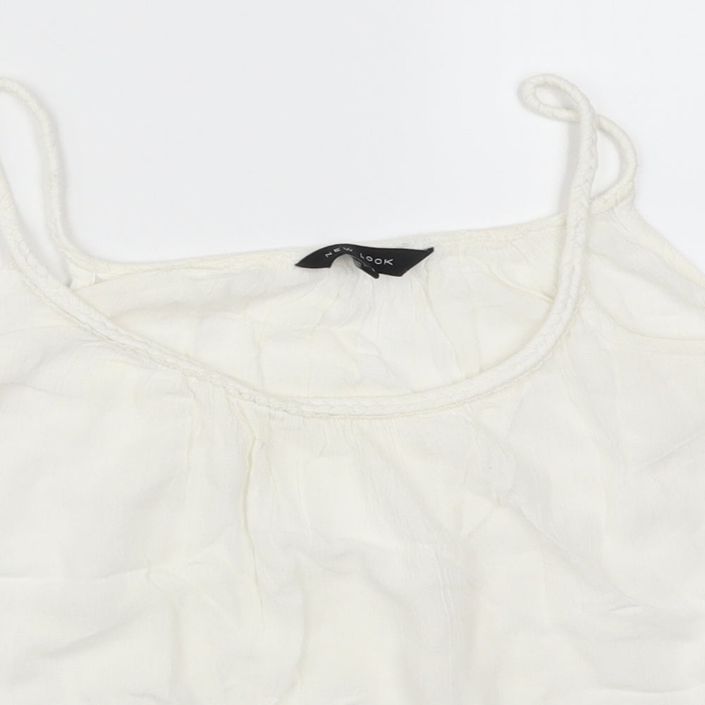 Womens UK Size 6 New Look White Basic Tank