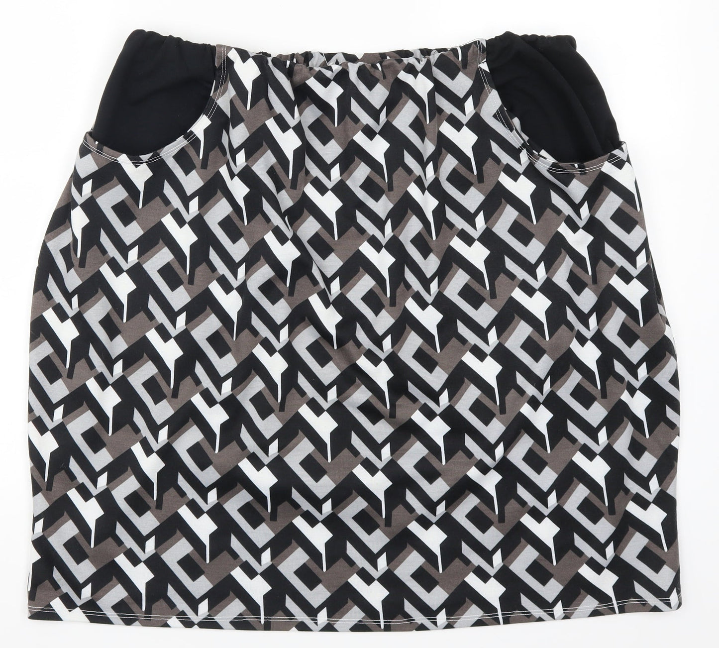 Polka Got Womens Grey Geometric  A-Line Skirt Size 36