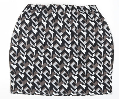 Polka Got Womens Grey Geometric  A-Line Skirt Size 36