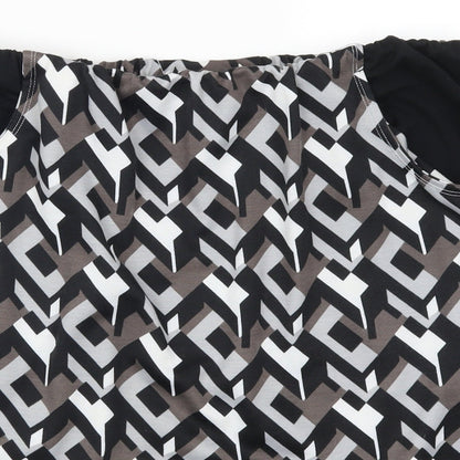 Polka Got Womens Grey Geometric  A-Line Skirt Size 36