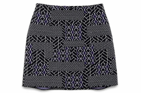 New Look Womens Blue Geometric  A-Line Skirt Size 6
