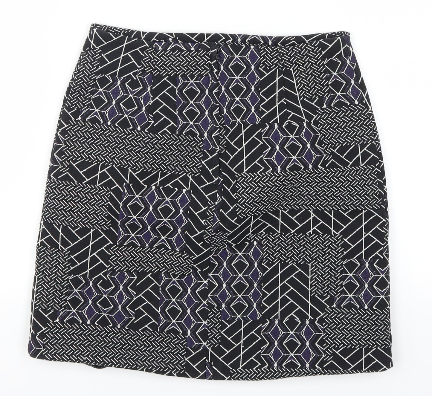 New Look Womens Blue Geometric  A-Line Skirt Size 6