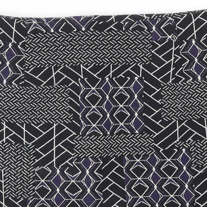 New Look Womens Blue Geometric  A-Line Skirt Size 6
