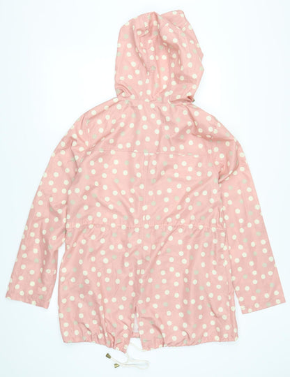 Atmosphere Womens Pink Polka Dot  Parka Coat Size 10