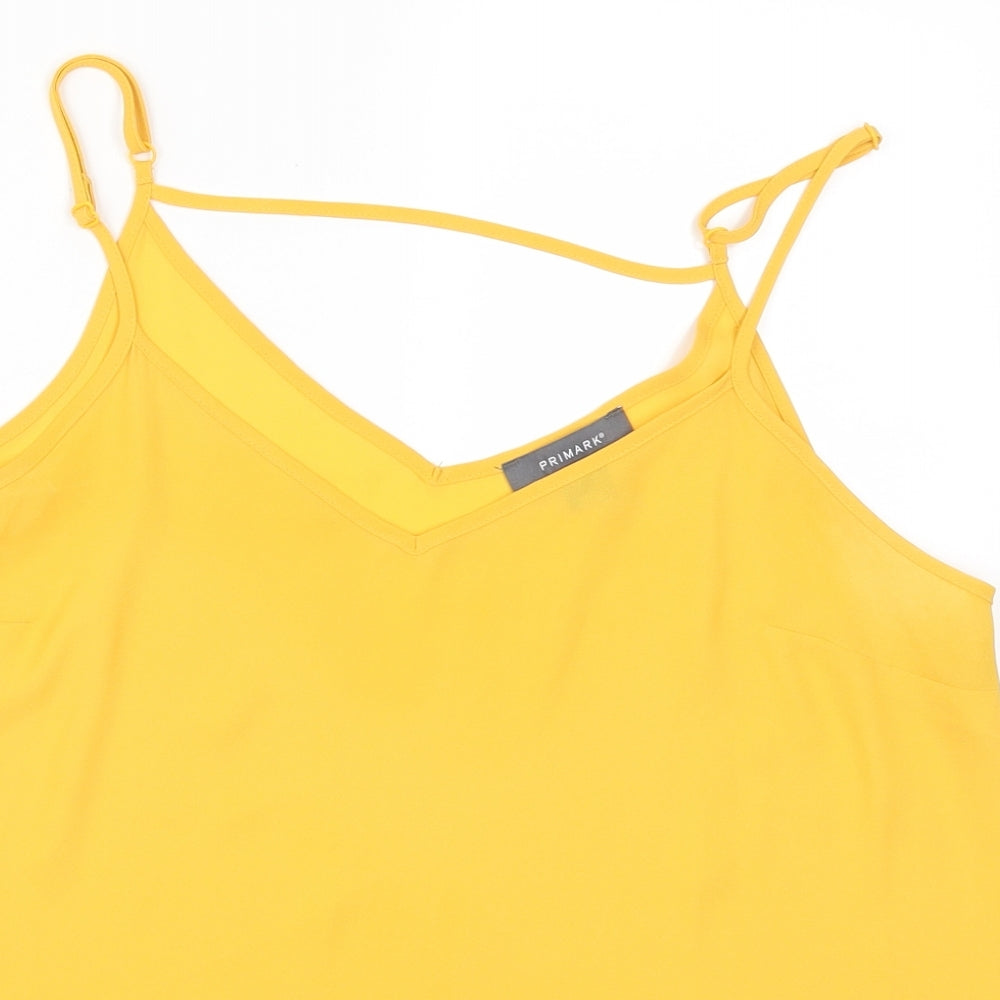 Primark Womens Yellow   Basic Tank Size 14
