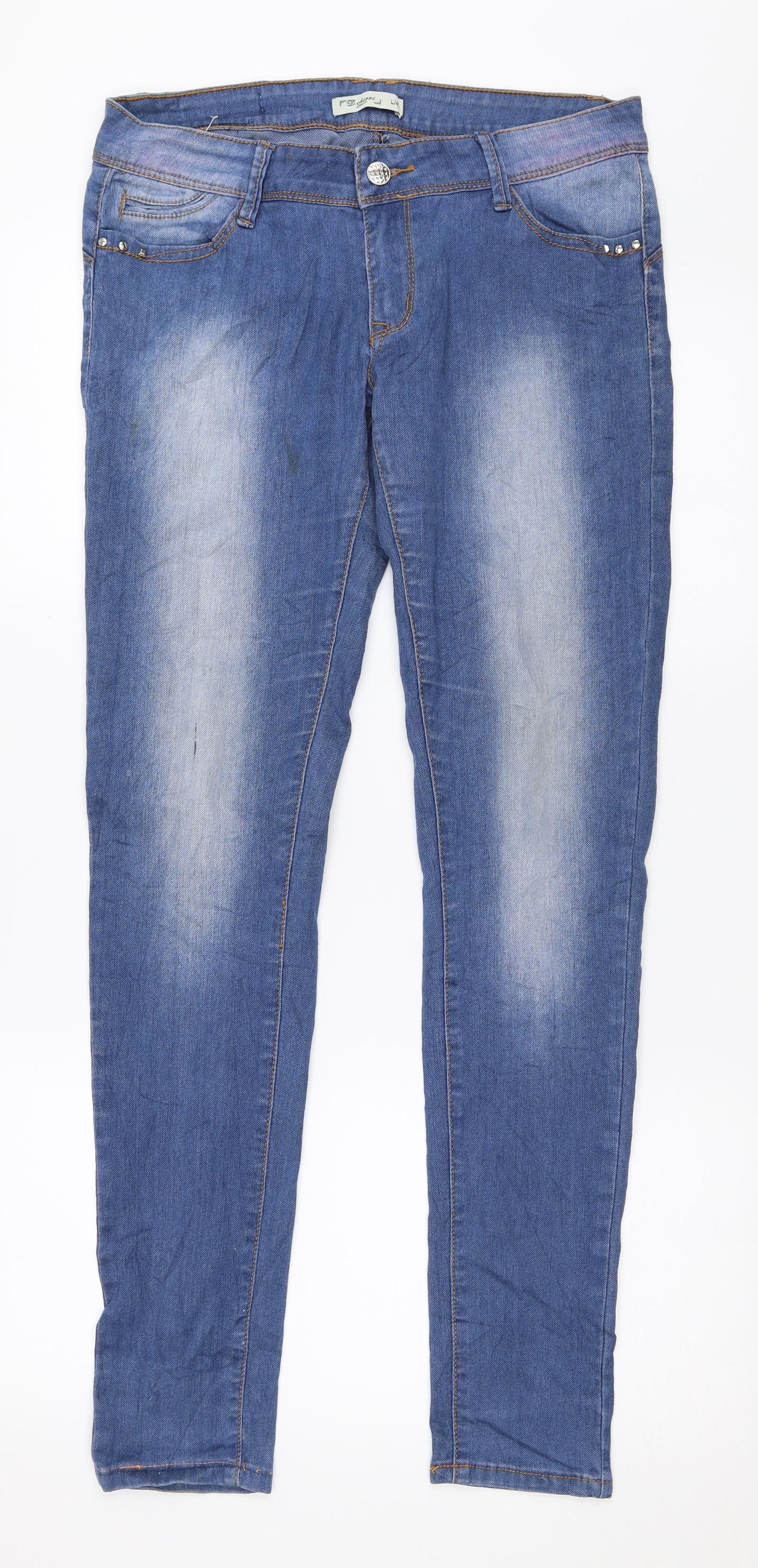 d.cherri Womens Blue  Denim Skinny Jeans Size 40 L31.5 in