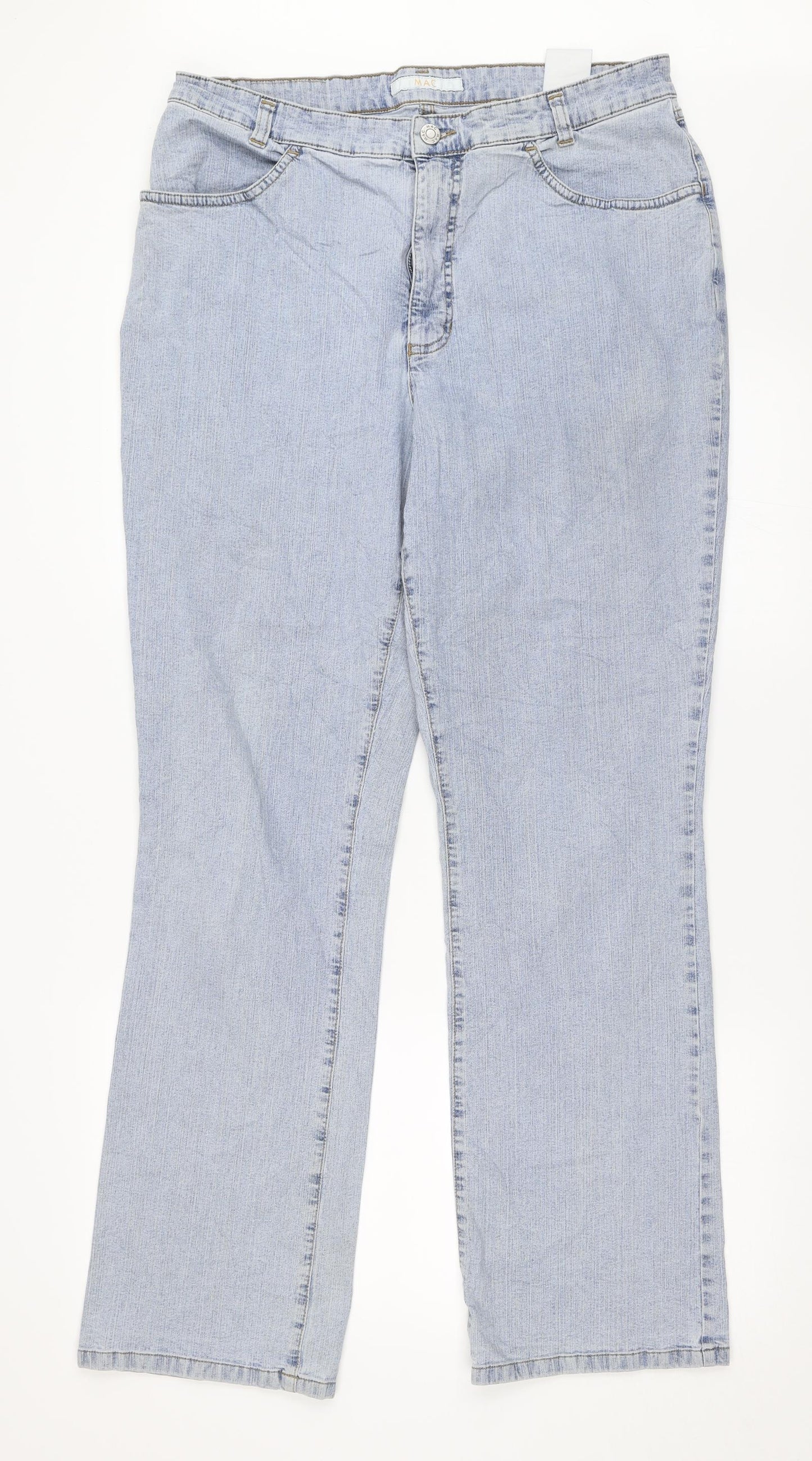 MAC Womens Blue  Denim Straight Jeans Size 32 in L31 in