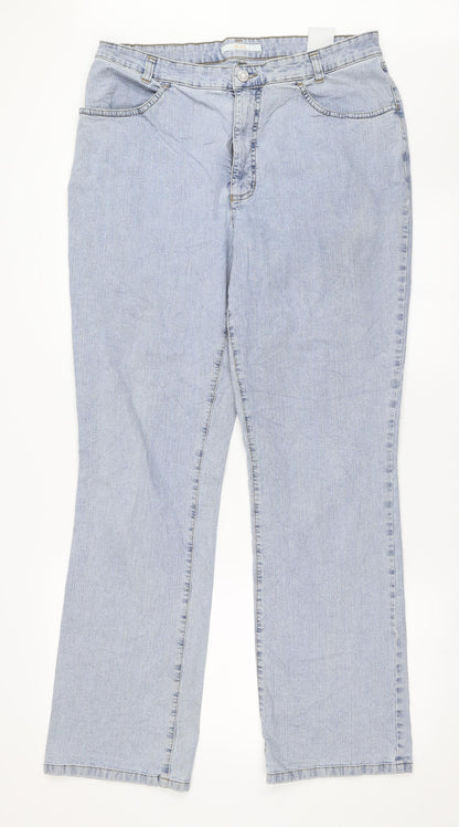 MAC Womens Blue  Denim Straight Jeans Size 32 in L31 in