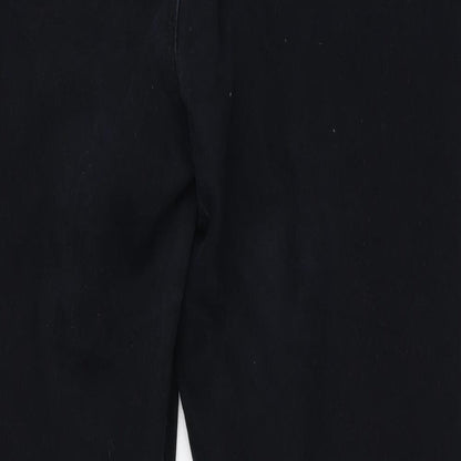 Blue Fashion Womens Black  Denim Straight Jeans Size 34 in L29 in