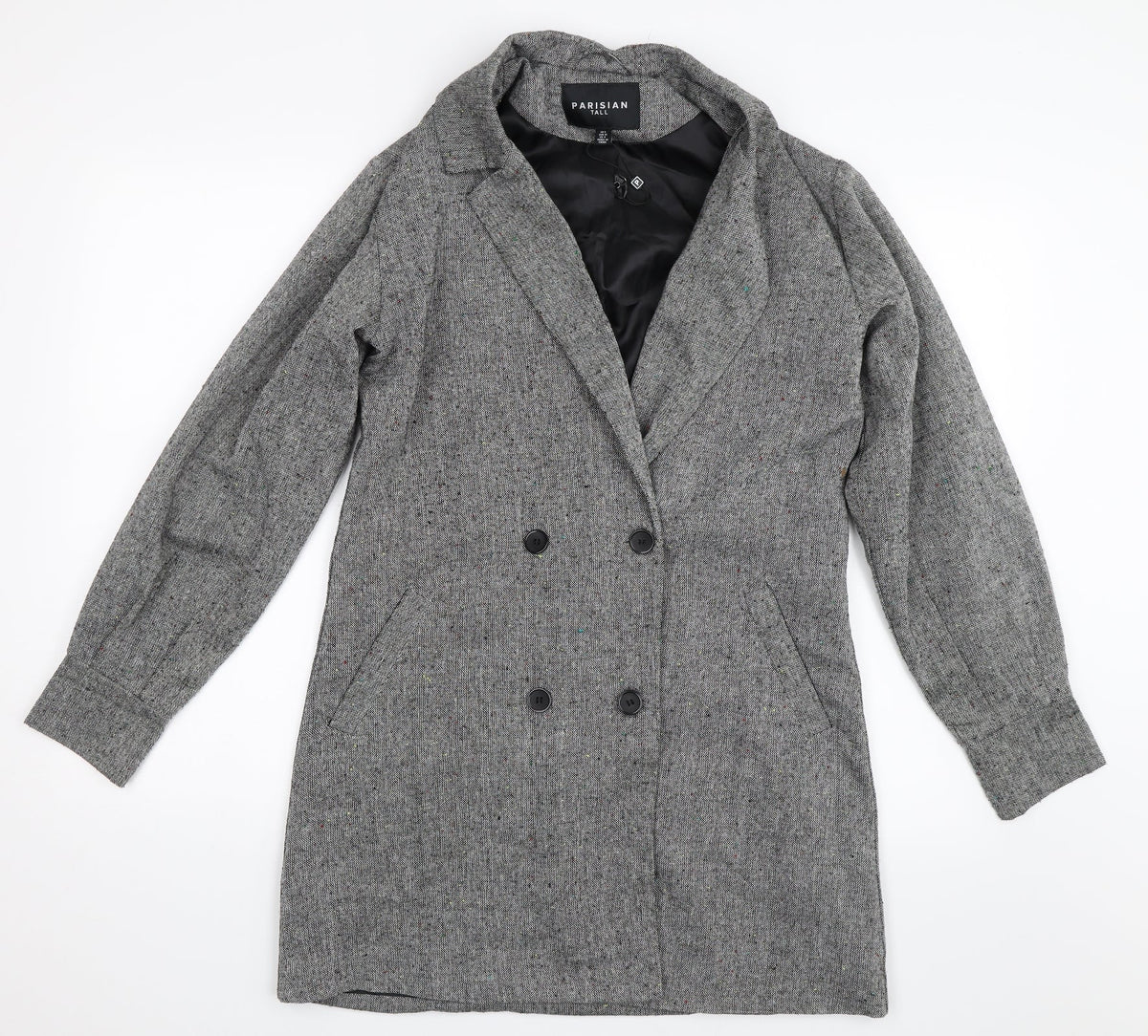 Parisian Womens Grey   Overcoat Coat Size 8