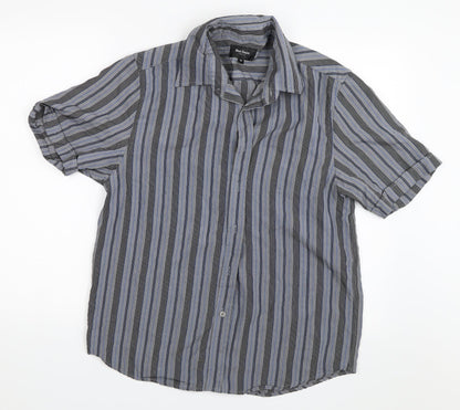 Mens UK Size M Ben Smith Grey  Button-Up Short Sleeve Casual Shirt