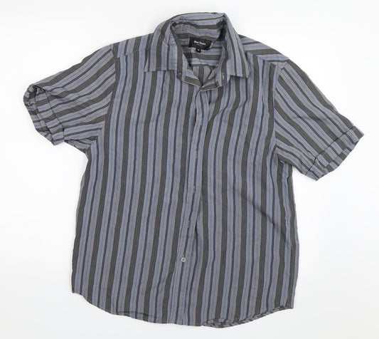 Mens UK Size M Ben Smith Grey  Button-Up Short Sleeve Casual Shirt