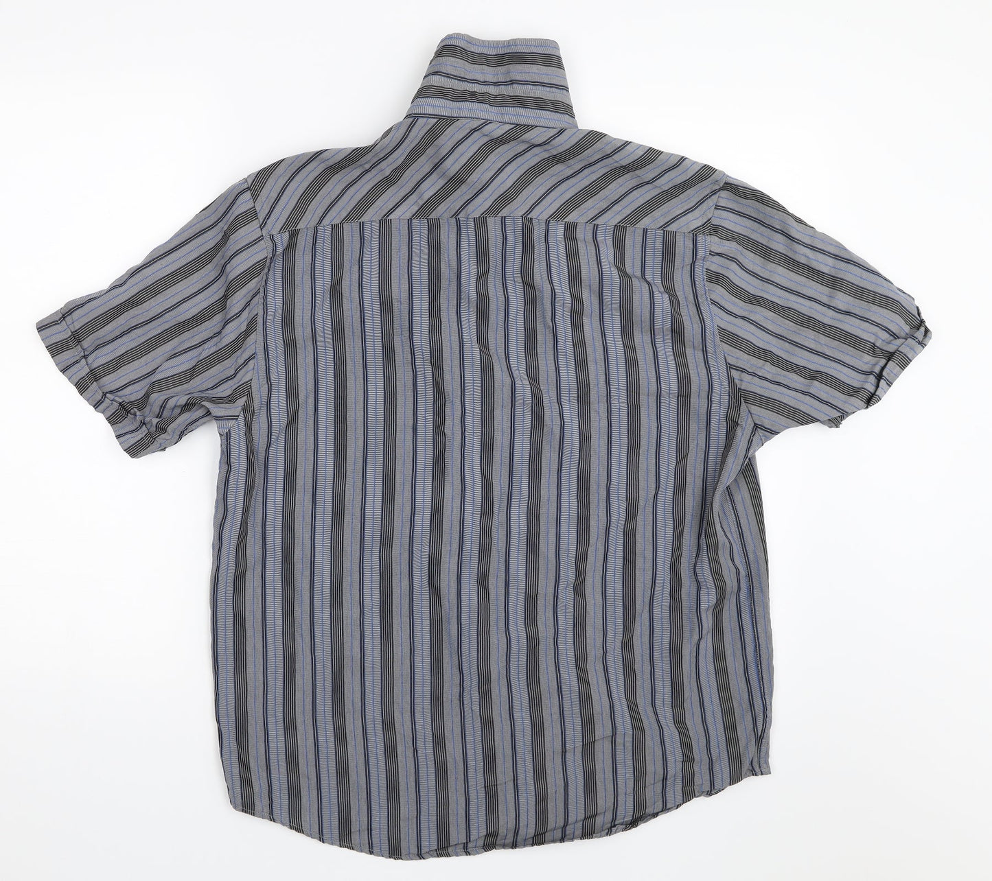 Mens UK Size M Ben Smith Grey  Button-Up Short Sleeve Casual Shirt