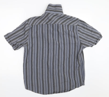 Mens UK Size M Ben Smith Grey  Button-Up Short Sleeve Casual Shirt