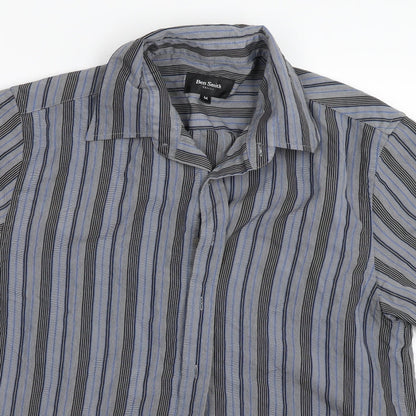 Mens UK Size M Ben Smith Grey  Button-Up Short Sleeve Casual Shirt