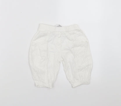 NEXT Girls White    Trousers Size 9-12 Months  - crochet detail