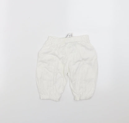 NEXT Girls White    Trousers Size 9-12 Months  - crochet detail