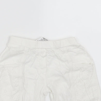 NEXT Girls White    Trousers Size 9-12 Months  - crochet detail